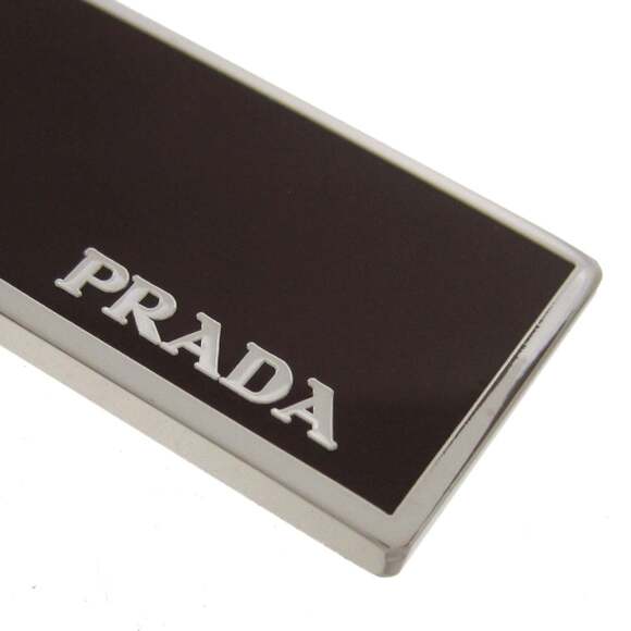 Prada Rubino Red Enamel Silver Metal Keyring - Picture 4 of 5